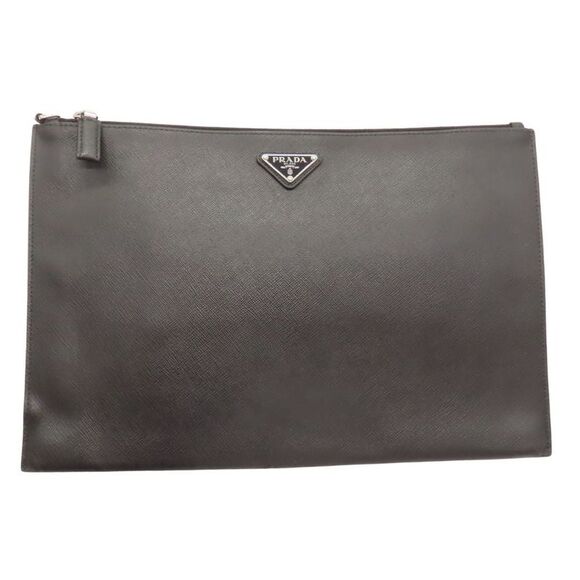 Prada Leather Clutch Bag Black - Picture 1 of 6